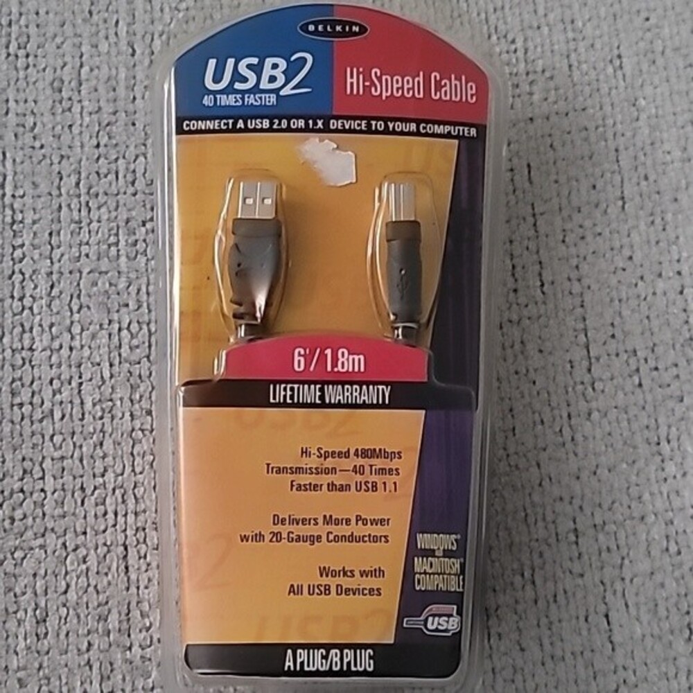 Belkin Hi Speed Cable USB2 40 times faster A plug/ B plug